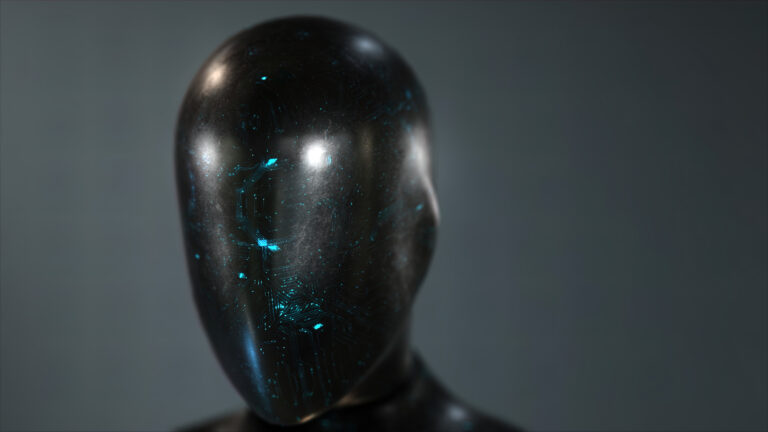 ai android black robot head