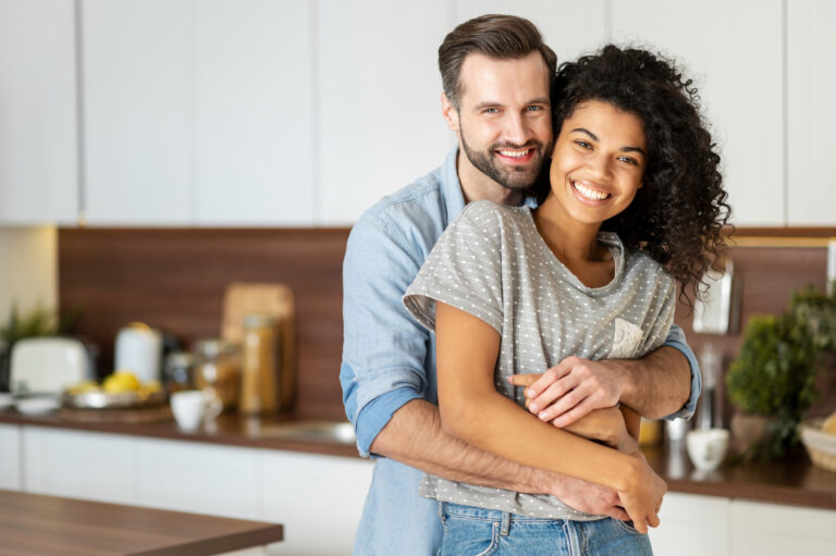 getty couple happy in kitchen