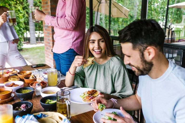 couple eating mexican food