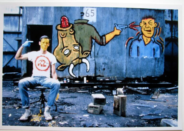 1983 Ivan Dallatana David Wojnarowicz on Hudson River pier 12.5x18