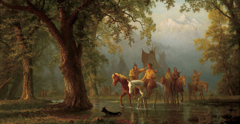 Albert Bierstadt Departure of an Indian War Party