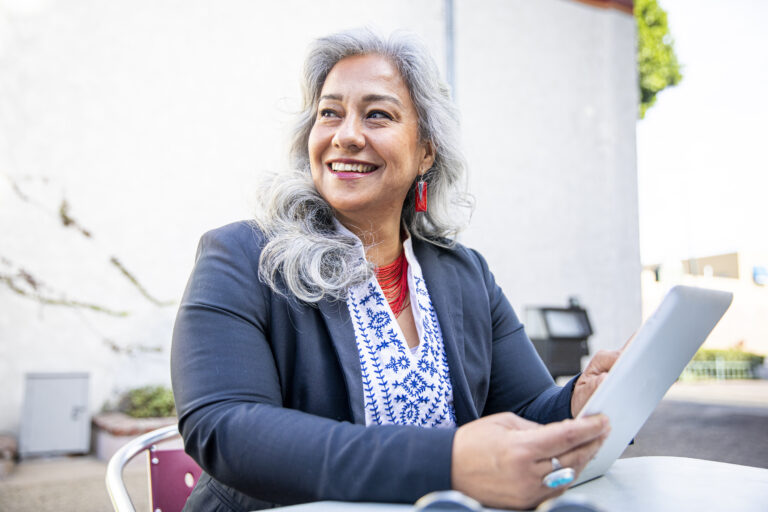 happy older woman smile fashion enjoy