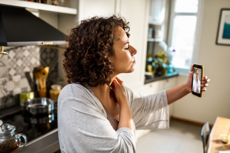 person on a virtual consultation with a physician