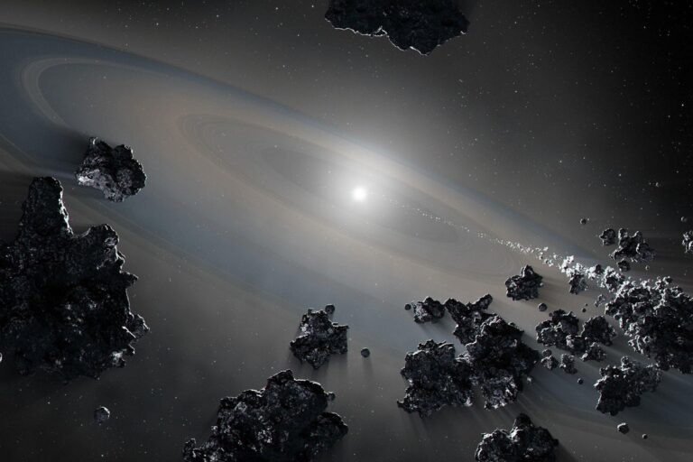debris around white dwarf star